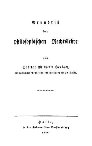 Grundriß der philosophischen Rechtslehre