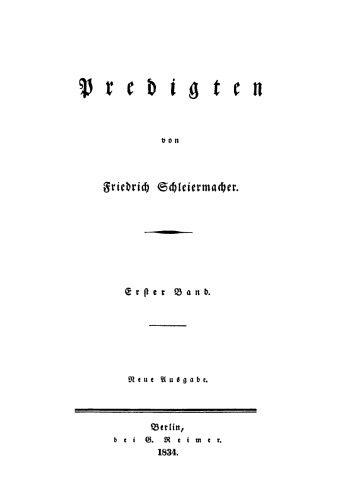 Predigten: Band 1