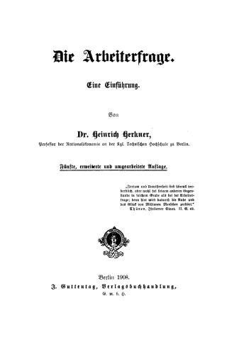 Die Arbeiterfrage: Eine Einführung