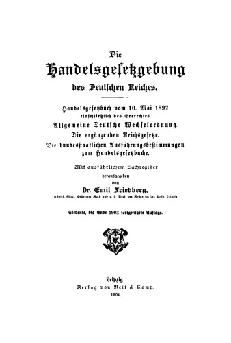 Handelsgesetzgebung des Deutschen Reiches