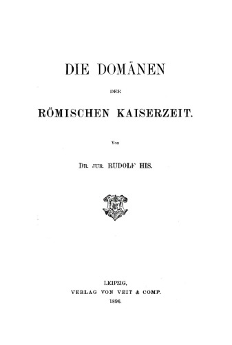 Die Domänen Römischen Kaiserzeit