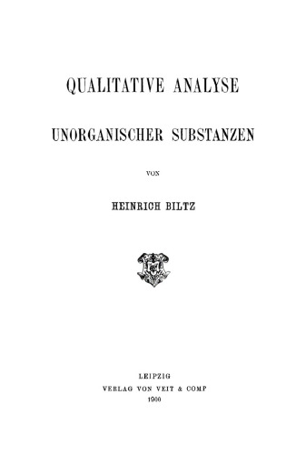 Qualitative Analyse unorganischer Substanzen