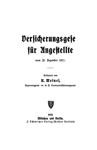 Versicherungsgesetz für Angestellte vom 20. Dezember 1911