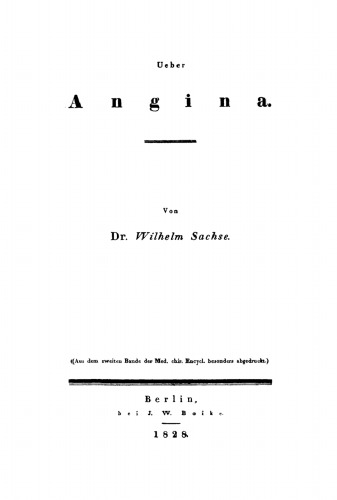 Ueber Angina