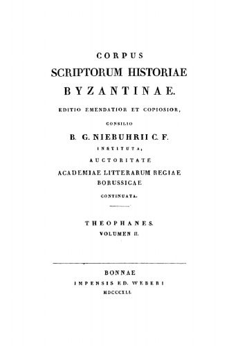 Corpus scriptorum historiae Byzantinae: Volumen 2