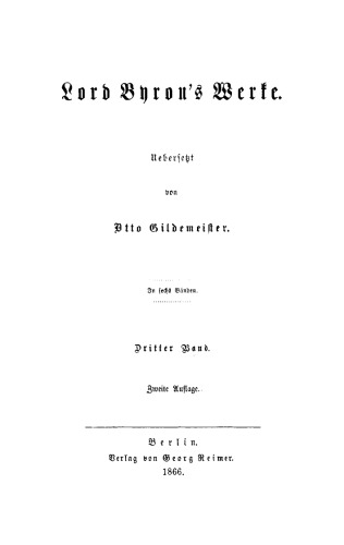 Lord Byron’s Werke: Band 3