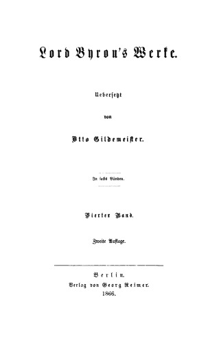 Lord Byron’s Werke: Band 4