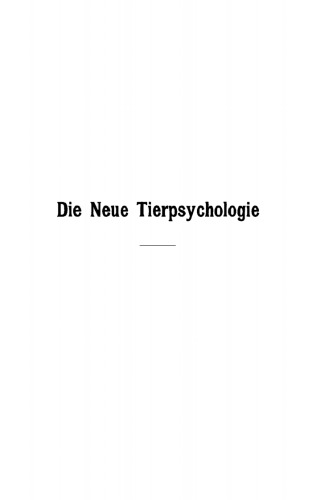 Die Neue Tierpsychologie