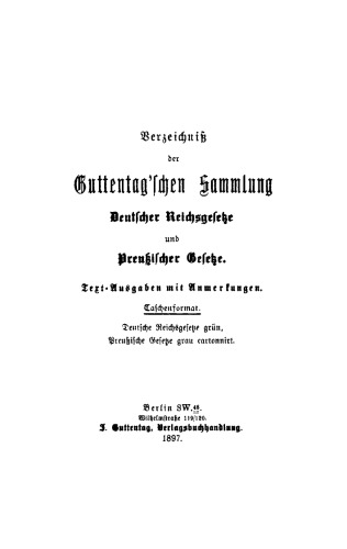 Handelsgesetzbuch nebst Einführungsgesetz vom 10. Mai 1897