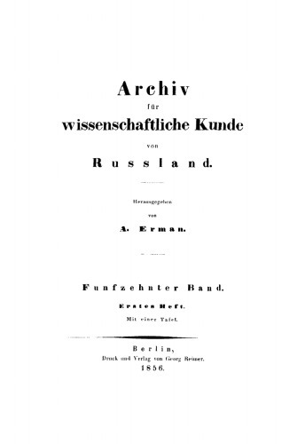 Archiv für wissenschaftliche Kunde von Russland: Band 15