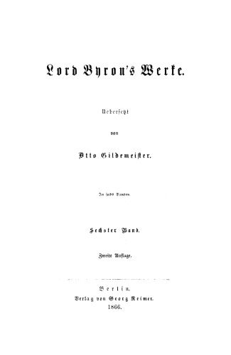 Lord Byron’s Werke: Band 6