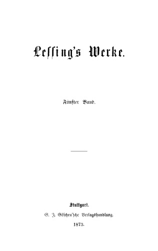 Lessing’s Werke: Band 5 Sophokles