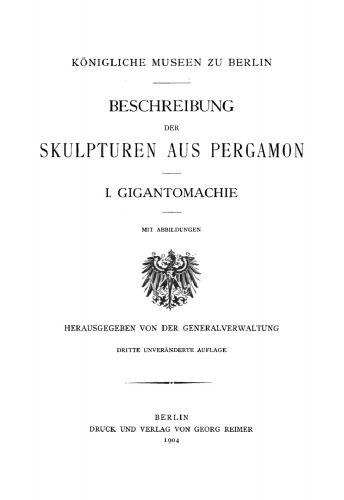 Beschreibung der Skulpturen aus Pergamon, 1. Gigantomachie