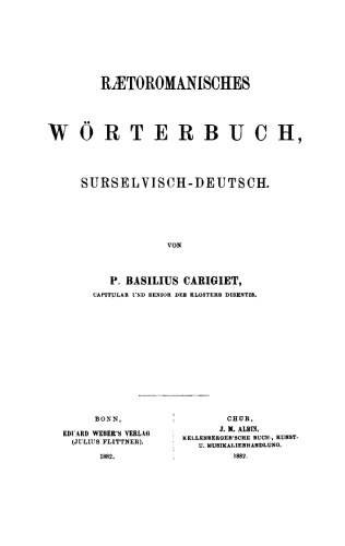 Raetoromanisches Wörterbuch, surselvisch-deutsch