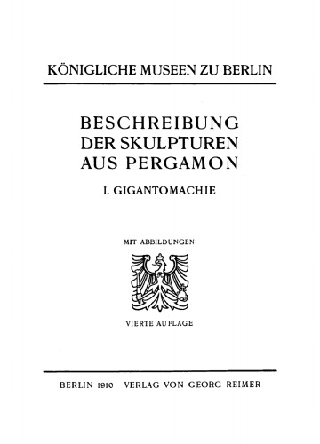 Beschreibung der Skulpturen aus Pergamon, 1. Gigantomachie