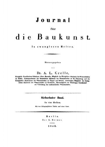 Journal für die Baukunst: Band 17