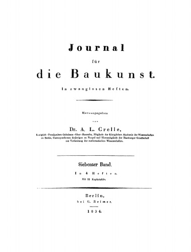 Journal für die Baukunst: Band 7