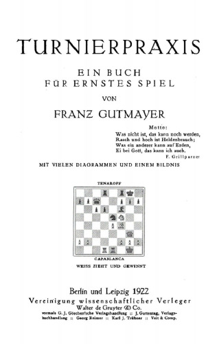 Turnierpraxis: Ein Buch für ernstes Spiel