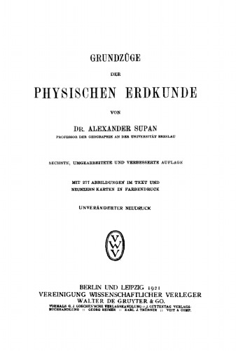 Grundzüge der Physischen Erdkunde