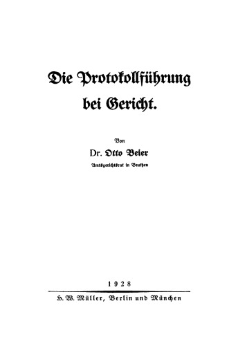 Protokollführung bei Gericht