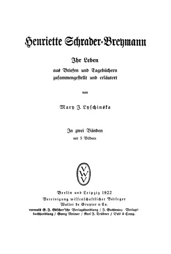 Henriette Schrader-Breymann: Henriette Schrader-Breymann