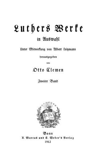 Luthers Werke in Auswahl: Band 2