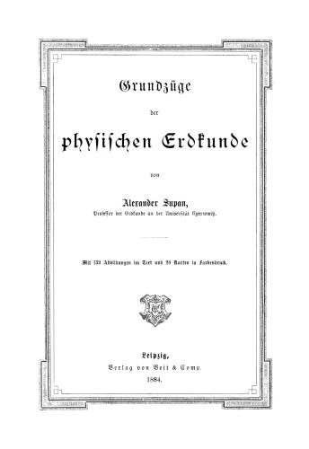 Grundzüge der physichen Erdkunde