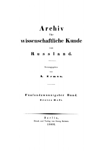 Archiv für wissenschaftliche Kunde von Russland: Band 25