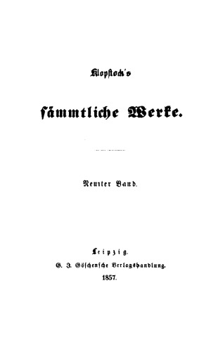 Klopstocks sämmtliche Werke: Band 9 Sprachwissenschaftliche Schriften