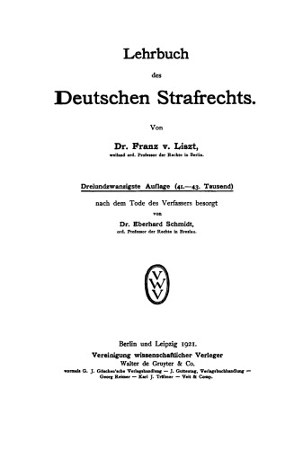 Lehrbuch des Deutschen Strafrechts
