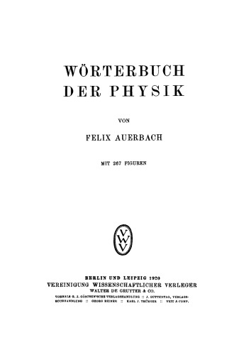 Wörterbuch der Physik