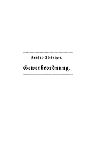 Gewerbeordnung für das Deutsche Reich