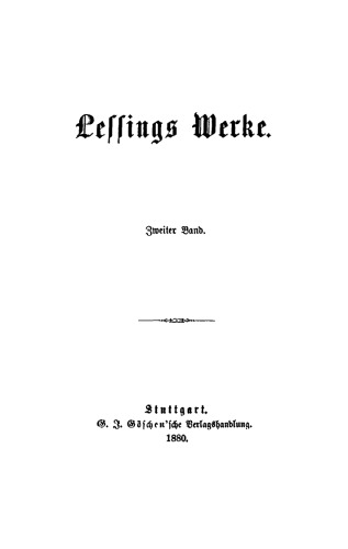 Lessing’s Werke: Band 2