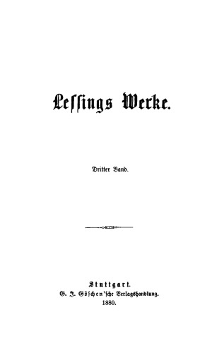 Lessing’s Werke: Band 3