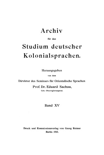 Grundriss der Kanuri-Sprache in Bornu