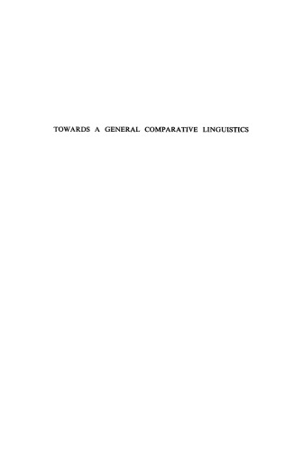 Towards a General Comparative Linguistics