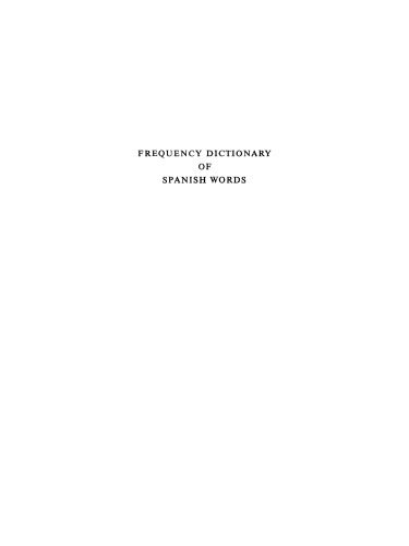 Frequency Dictionary of Spanish Words