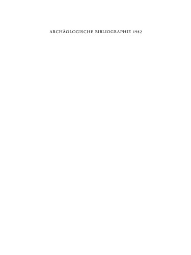 Archäologische Bibliographie: 1982