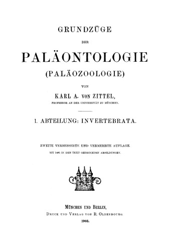 Grundzüge der Paläontologie: Abteilung 1 Invertebrata