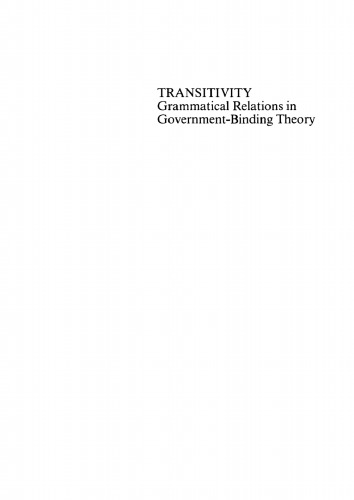 Transitivity: Grammatical relations in government-binding theory