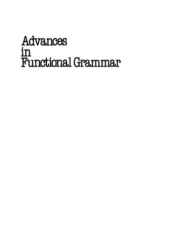 Advances in Functional Grammar