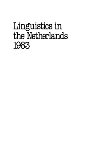 Linguistics in the Netherlands 1983