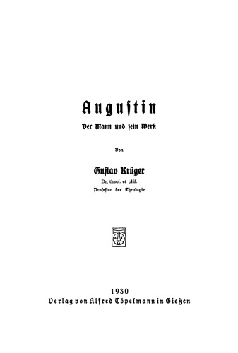 Augustin. Der Mann und sein Werk: Vortrag