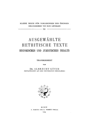 Ausgewählte Hethitische Texte