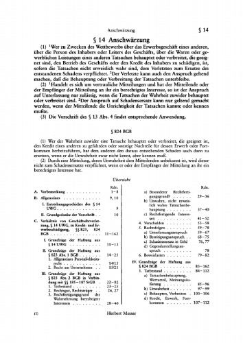 UWG: Lieferung 10 §§ 14, 15