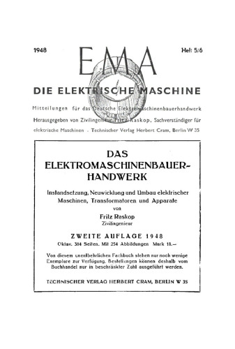 Die elektrische Maschine: Heft 5/6 Rekonstruktion der Wickeldaten bei Drehstrommotoren