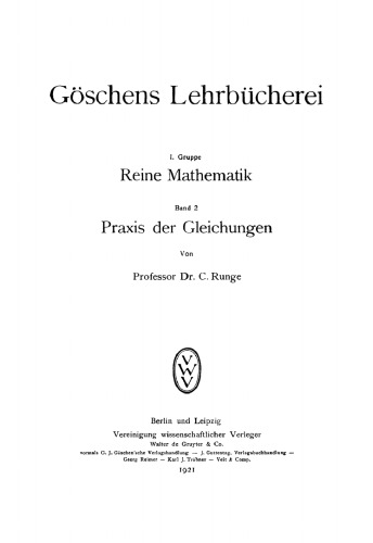 Praxis der Gleichungen