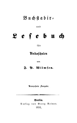 Buchstabir- und Lesebuch für Volksschulen