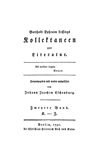 Kollektaneen zur Literatur: Band 2 K - Z