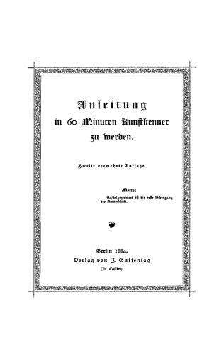 Anleitung in 60 Minuten Kunstkenner zu werden